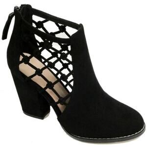 NWOT Joe's Jeans Knotted Heeled Bootie Black Suede Sz 8.5 Office Cocktail Dressy